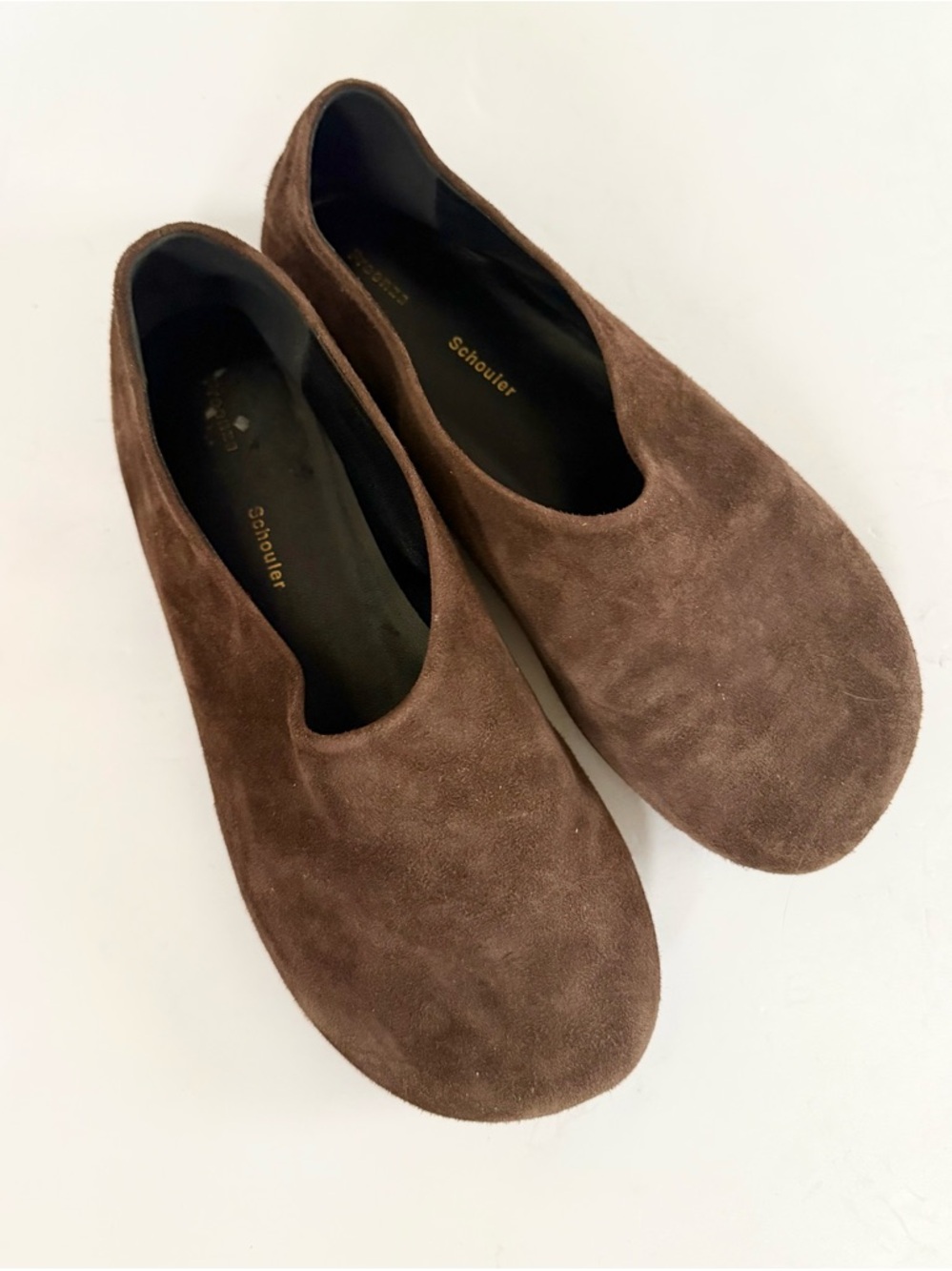 Proenza Schouler Glove Suede Ballerina Ballet Flats Chocolate Brown Size 36 - Picture 11 of 13